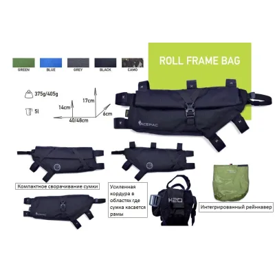 Сумка на раму Acepac Roll Frame Bag M Green (ACPC 1062.GRN) - 2 - Robinzon.ua