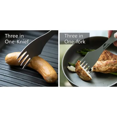 Титанова ложка-виделка-ніж Naturehike NH19T012-D - 3 Титанова ложка-виделка-ніж Naturehike NH19T012-D - 3 - Robinzon.ua