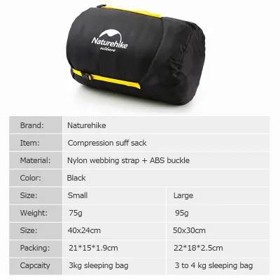 Компресійний мішок Naturehike розмір L чорний NH19PJ020 - 3 Компресійний мішок Naturehike розмір L чорний NH19PJ020 - 3 - Robinzon.ua