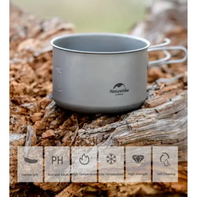 Титановый котелок Naturehike 1300 мл NH18T202-B. - 5 - Robinzon.ua