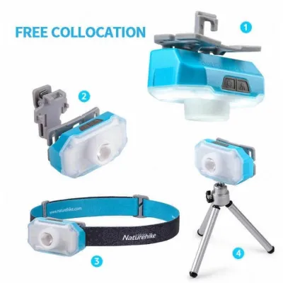 Налобный фонарь Naturehike с встроенным аккумулятором голубой NH18T003-C. - 3 - Robinzon.ua