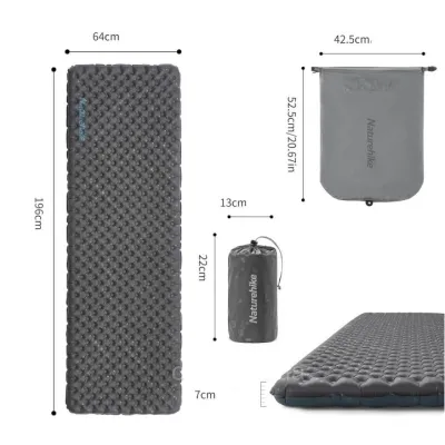 Надувний килимок Naturehike R Value: 3,5, розмір 196 х 64 см колір чорний CNH22DZ018 - 4 Надувний килимок Naturehike R Value: 3,5, розмір 196 х 64 см колір чорний CNH22DZ018 - 4 - Robinzon.ua