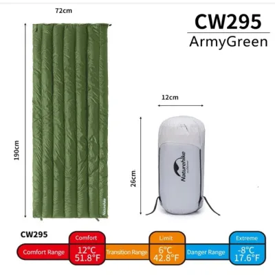 Спальник ультралегкий пуховий Naturehike CW295 upgrade зелений CNK2300SD013 - 5 - Robinzon.ua