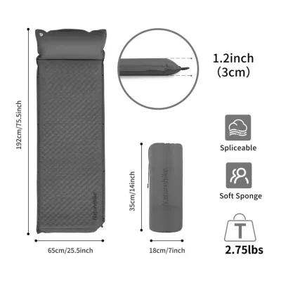 Килимок самонадувний одномісний з подушкою Naturehike бежевий CNK2300DZ014 - 2 - Robinzon.ua