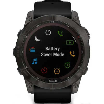 Спортивные часы Garmin Fenix 7X Sapphire Solar Carbon Gray DLC Titanium с силиконовым ремешком 010-02541-11 - 2 Спортивные часы Garmin Fenix 7X Sapphire Solar Carbon Gray DLC Titanium с силиконовым ремешком 010-02541-11 - 2 - Robinzon.ua