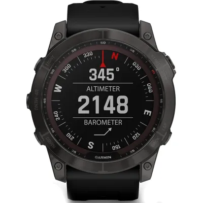 Спортивные часы Garmin Fenix 7X Sapphire Solar Carbon Gray DLC Titanium с силиконовым ремешком 010-02541-11 - 3 Спортивные часы Garmin Fenix 7X Sapphire Solar Carbon Gray DLC Titanium с силиконовым ремешком 010-02541-11 - 3 - Robinzon.ua