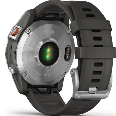 Спортивные часы Garmin Epix Gen 2 Slate Steel с силиконовым ремешком 010-02582-01 - 5 - Robinzon.ua