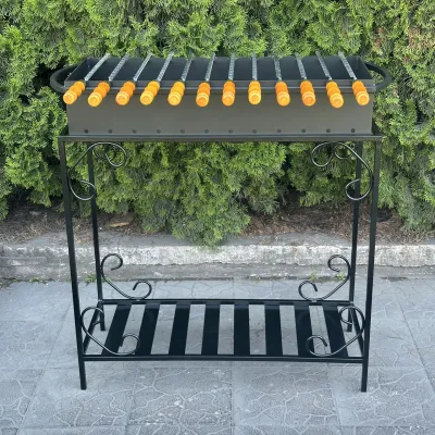 Мангал Mzavod Гефест на 12 шампурів 4мм на дровниці - 4 Мангал Mzavod Гефест на 12 шампурів 4мм на дровниці - 4 - Robinzon.ua