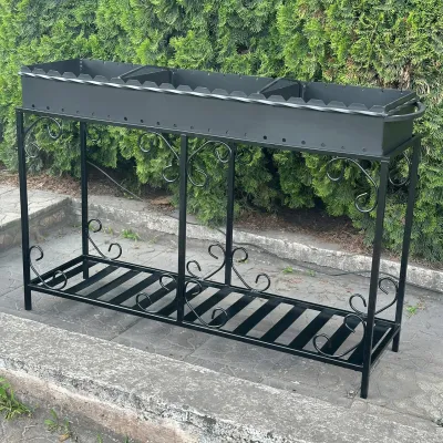 Мангал Mzavod Гефест на 20 шампурів 4мм на дровниці - 1 - Robinzon.ua