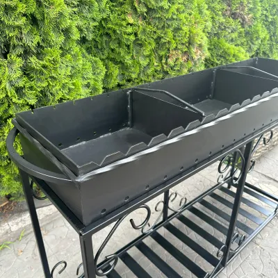 Мангал Mzavod Гефест на 20 шампурів 4мм на дровниці - 3 - Robinzon.ua