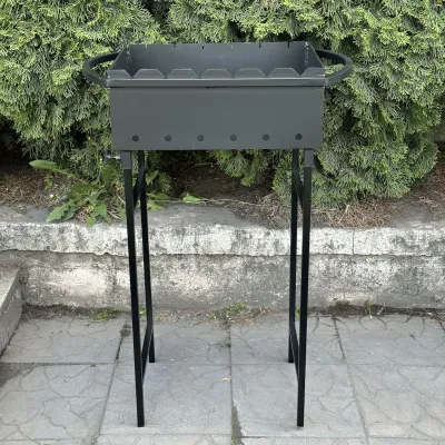 Мангал Mzavod Гектор на 6 шампурів 4мм на ніжках - 1 Мангал Mzavod Гектор на 6 шампурів 4мм на ніжках - 1 - Robinzon.ua