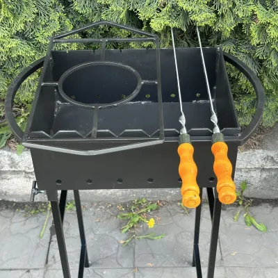 Мангал Mzavod Гектор на 6 шампурів 3мм на ніжках - 4 Мангал Mzavod Гектор на 6 шампурів 3мм на ніжках - 4 - Robinzon.ua