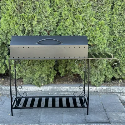 Мангал-барбекю Mzavod Гефест на 15 шампуров 3мм на дровнице - 3 - Robinzon.ua