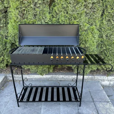 Мангал-барбекю Mzavod Гефест на 15 шампуров 3мм на дровнице - 4 - Robinzon.ua