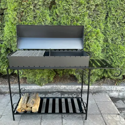 Мангал-барбекю Mzavod Гефест на 15 шампуров 3мм на дровнице - 5 - Robinzon.ua