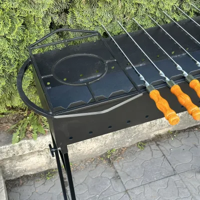 Мангал Mzavod Гектор на 12 шампурів 4мм на ніжках - 3 Мангал Mzavod Гектор на 12 шампурів 4мм на ніжках - 3 - Robinzon.ua