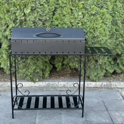 Мангал-барбекю Mzavod Гефест на 12 шампуров 4мм на дровнице - 3 Мангал-барбекю Mzavod Гефест на 12 шампуров 4мм на дровнице - 3 - Robinzon.ua