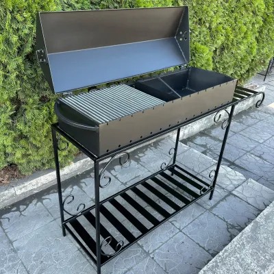 Мангал-барбекю Mzavod Гефест на 15 шампуров 4мм на дровнице - 2 - Robinzon.ua