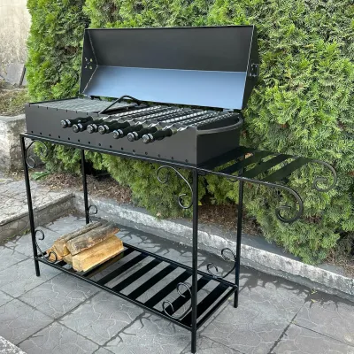 Мангал-барбекю Mzavod Гефест на 15 шампуров 4мм на дровнице - 4 - Robinzon.ua