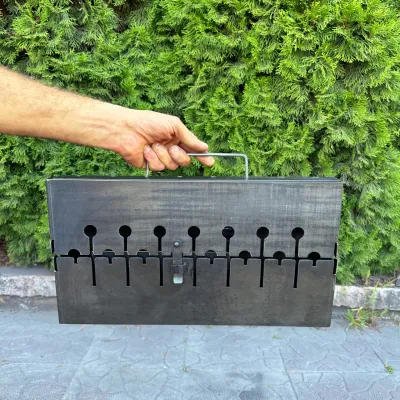 Мангал-чемодан Mzavod Пегас на 8 шампуров 3мм - 5 - Robinzon.ua