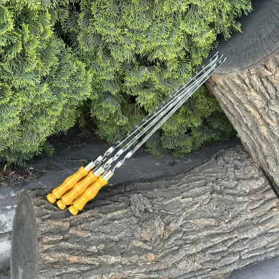 Шампур Mzavod с деревянной ручкой 630х12х3мм светлый - 4 Шампур Mzavod с деревянной ручкой 630х12х3мм светлый - 4 - Robinzon.ua