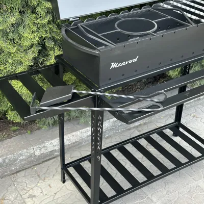 Боковая полка Mzavod для мангала Прометей на 9-12 шампуров металлическая - 5 - Robinzon.ua