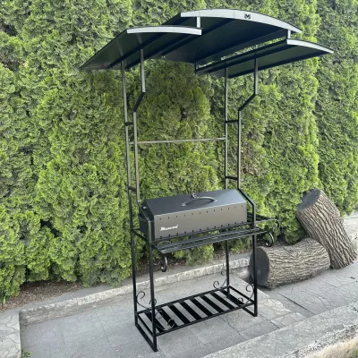 Мангал-барбекю Mzavod Зевс на 12 шампуров 4мм с крышей - 4 - Robinzon.ua