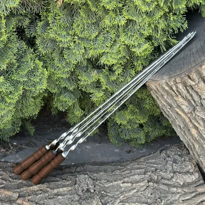 Шампур Mzavod с деревянной ручкой 740х12х3мм темный - 3 Шампур Mzavod с деревянной ручкой 740х12х3мм темный - 3 - Robinzon.ua