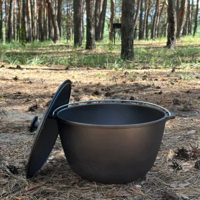 Казан туристический КТ-08 чугунный с крышкой 8л - 1 - Robinzon.ua