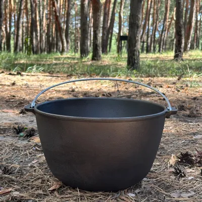 Казан туристический КТ-08 чугунный с крышкой 8л - 2 - Robinzon.ua