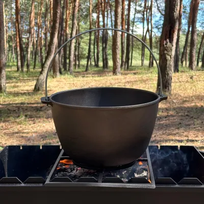 Казан туристический КТ-08 чугунный с крышкой 8л - 3 - Robinzon.ua
