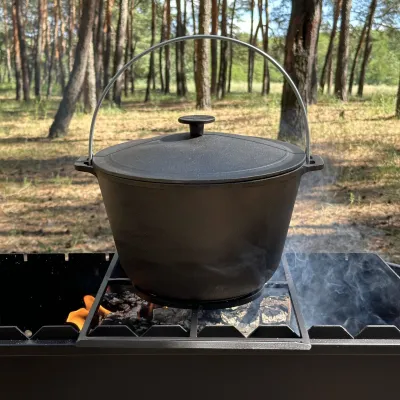 Казан туристический КТ-08 чугунный с крышкой 8л - 5 - Robinzon.ua