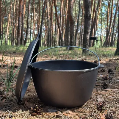 Казан туристический КТ-08КС чугунный с крышкой-сковородой 8л - 1 - Robinzon.ua