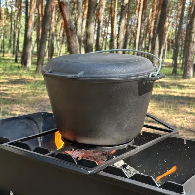 Казан туристический КТ-08КС чугунный с крышкой-сковородой 8л - 4 - Robinzon.ua