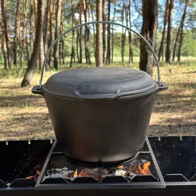 Казан туристический КТ-08КС чугунный с крышкой-сковородой 8л - 5 - Robinzon.ua