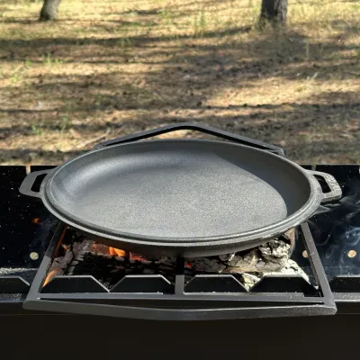 Казан туристический КТ-08КС чугунный с крышкой-сковородой 8л - 6 - Robinzon.ua