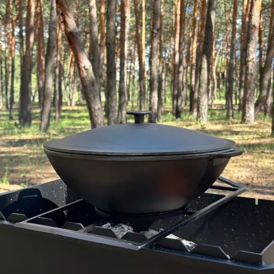 Сковорода WOK-08 чавунна з кришкою 8л - 4 Сковорода WOK-08 чавунна з кришкою 8л - 4 - Robinzon.ua