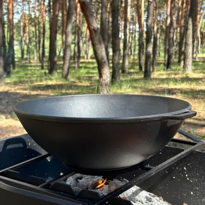 Сковорода WOK-08 чавунна з кришкою 8л - 5 Сковорода WOK-08 чавунна з кришкою 8л - 5 - Robinzon.ua