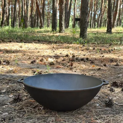 Сковорода WOK-08КС чугунная с крышкой-сковородкой гриль 8л - 2 - Robinzon.ua