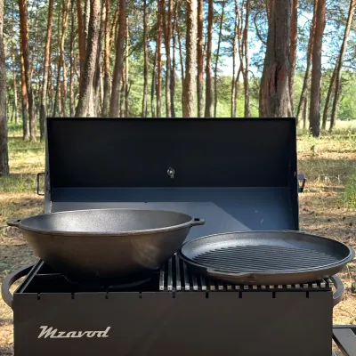 Сковорода WOK-08КС чугунная с крышкой-сковородкой гриль 8л - 4 - Robinzon.ua