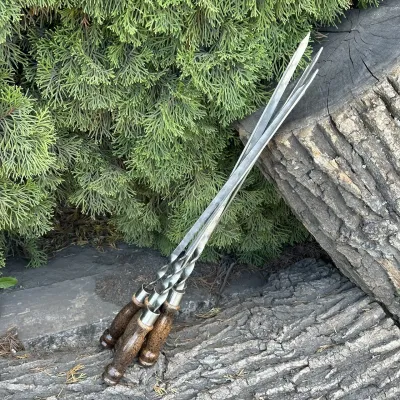 Шампур Mzavod с деревянной ручкой 630х12х3мм мраморный - 3 - Robinzon.ua