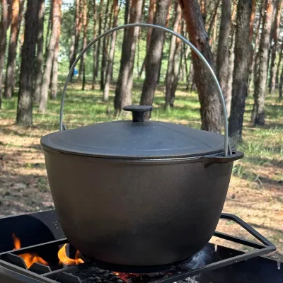 Казан туристический КТ-12 чугунный с крышкой 12л - 2 - Robinzon.ua