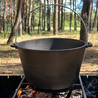 Казан туристический КТ-12 чугунный с крышкой 12л - 3 - Robinzon.ua