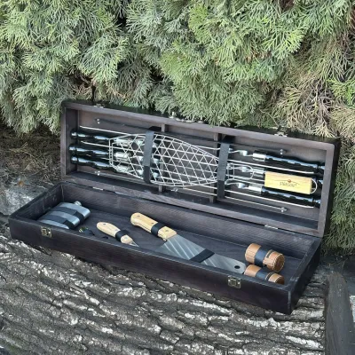 Подарочный набор Mzavod Мастер BBQ черный - 1 - Robinzon.ua