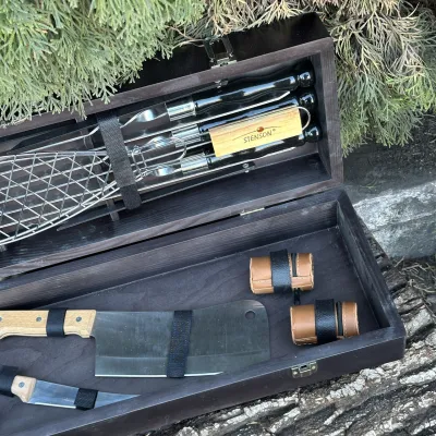 Подарочный набор Mzavod Мастер BBQ черный - 5 - Robinzon.ua