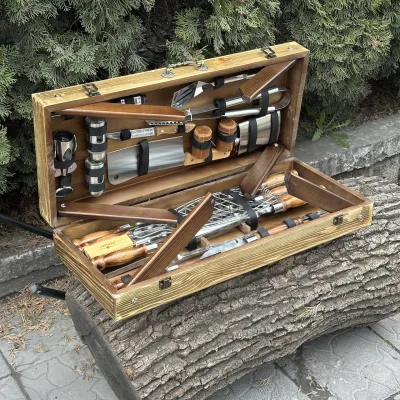 Подарочный набор Mzavod Мастер Гриль кейс-столик светлая текстура - 1 Подарочный набор Mzavod Мастер Гриль кейс-столик светлая текстура - 1 - Robinzon.ua