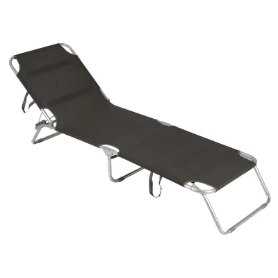 Ліжко розкладне Bo-Camp Sun Lounger 3 Positions Anthracite (1304480) - 2 - Robinzon.ua