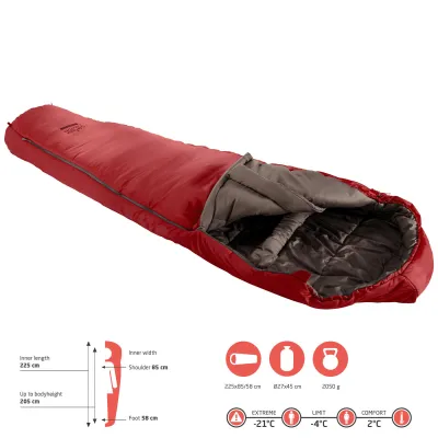 Спальний мішок Grand Canyon Fairbanks 205 -4°C Red Dahlia Left (340009) - 3 - Robinzon.ua