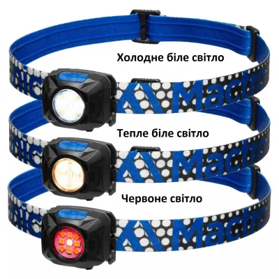 Ліхтар налобний Mactronic Rebel (400 Lm) Cool White/Warm White/Red LED USB Rechargeable (AHL0062) - 6 - Robinzon.ua