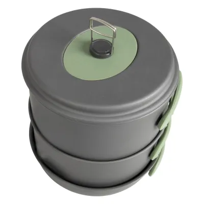 Набор посуды Bo-Camp Explorer XL 4 Pieces Hard Anodized Grey/Green (2200249) - 5 - Robinzon.ua